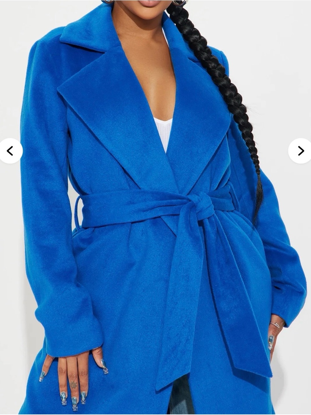 Fashion Nova Camille Royal Blue Trench Coat
